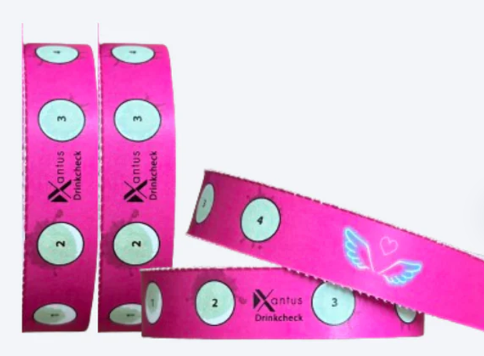 Xantus Drinkcheck Wristband - 4 Test Pink (100 Bands)