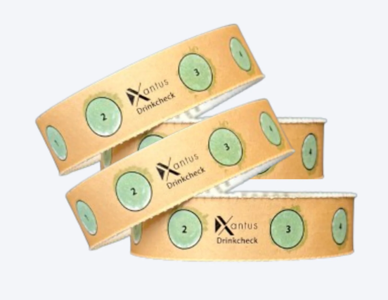 Xantus Drinkcheck Wristband - 1000 Total 4 Test Sand Bands (10 bags of 100 each)